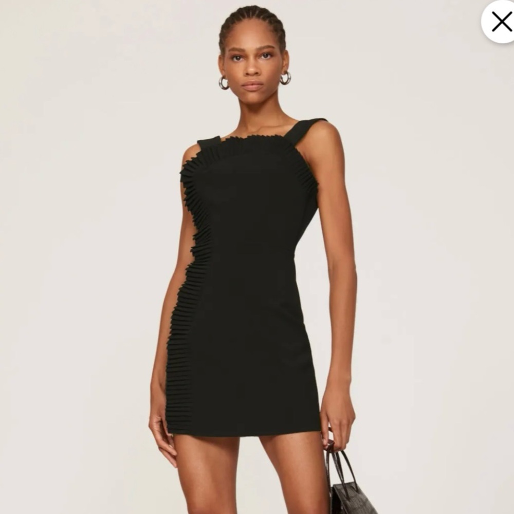 The Kooples Black Ruffle Mini Dress